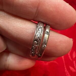 Elegant Silver Women's Ring Set stackable size 6
